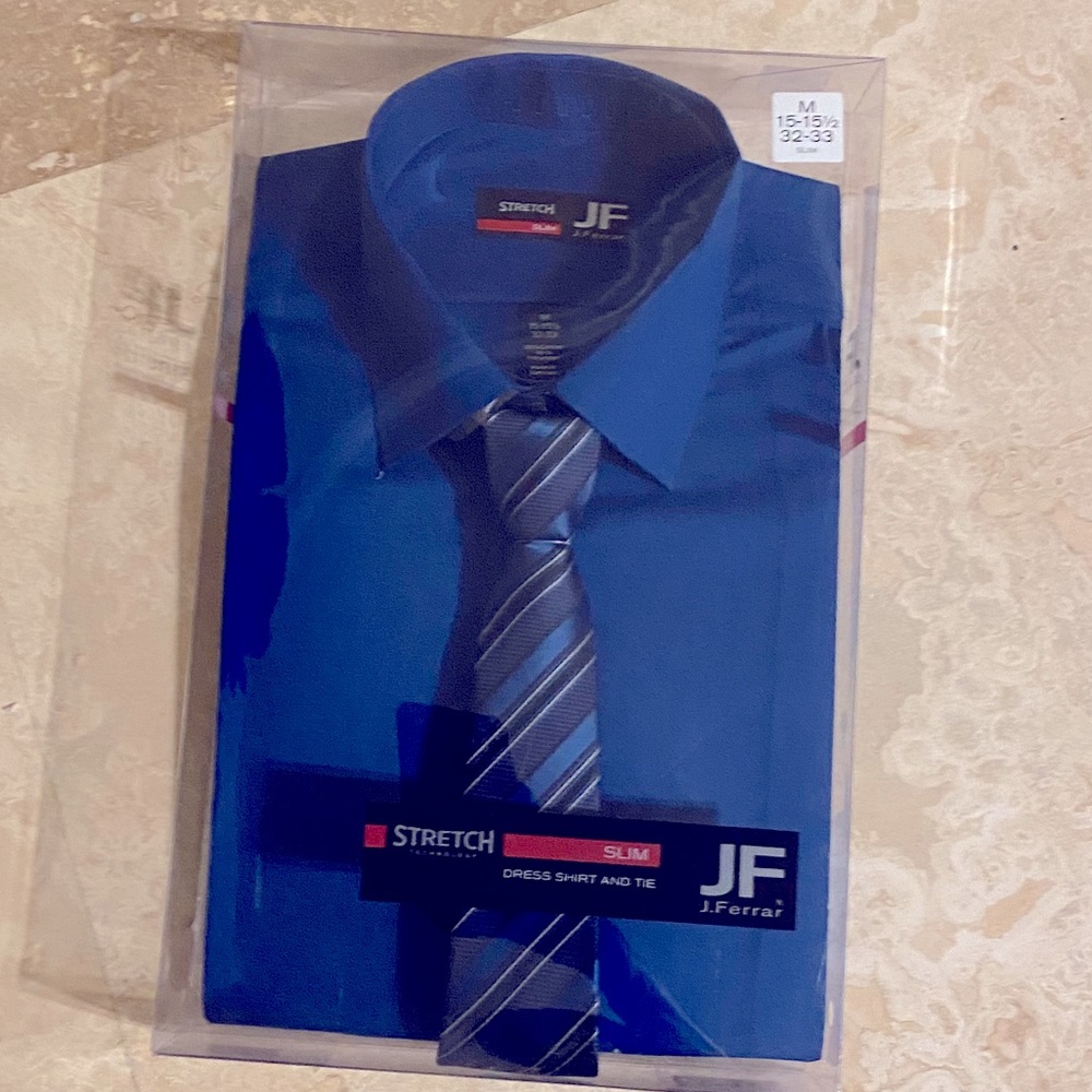 Men’s JF JFerrar Dress Shirt and Tie